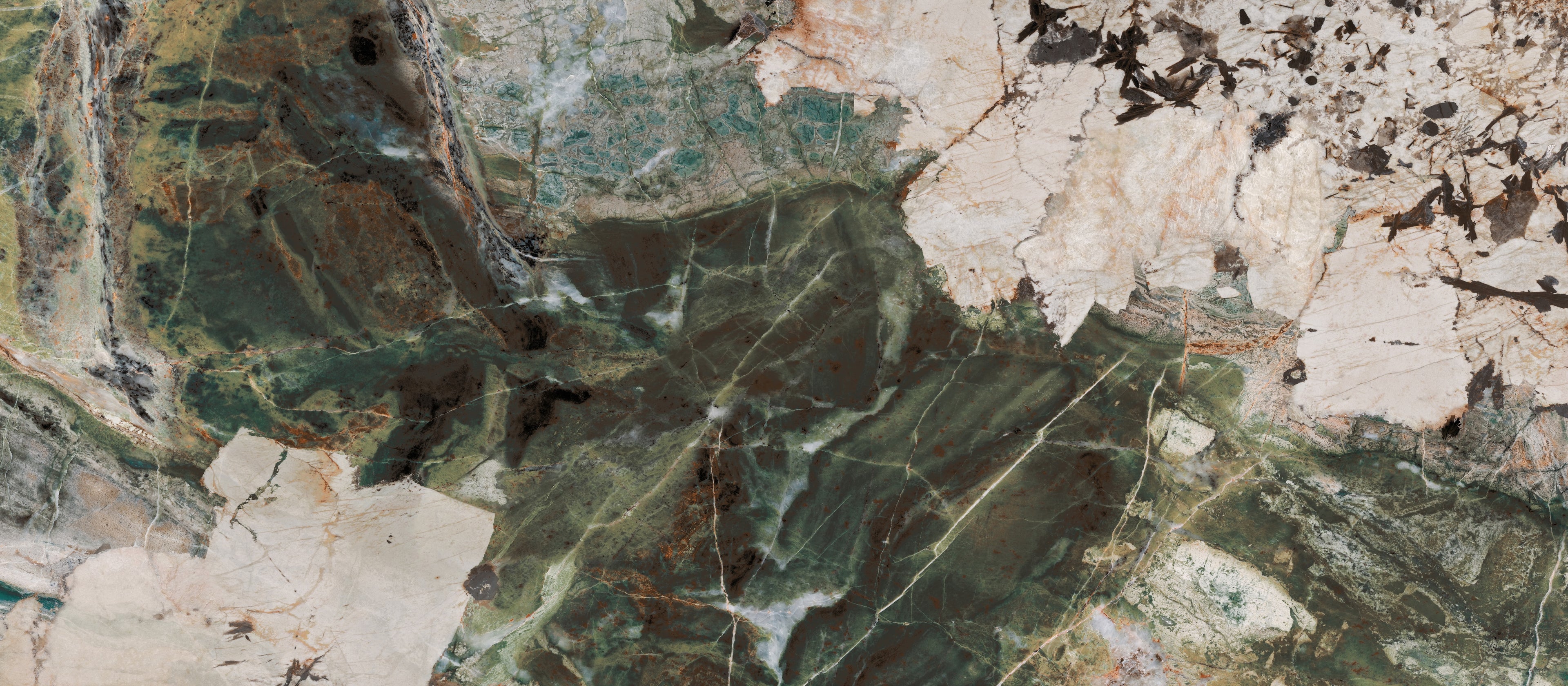 48"x110" Moss Teal Polished Rectified 6MM