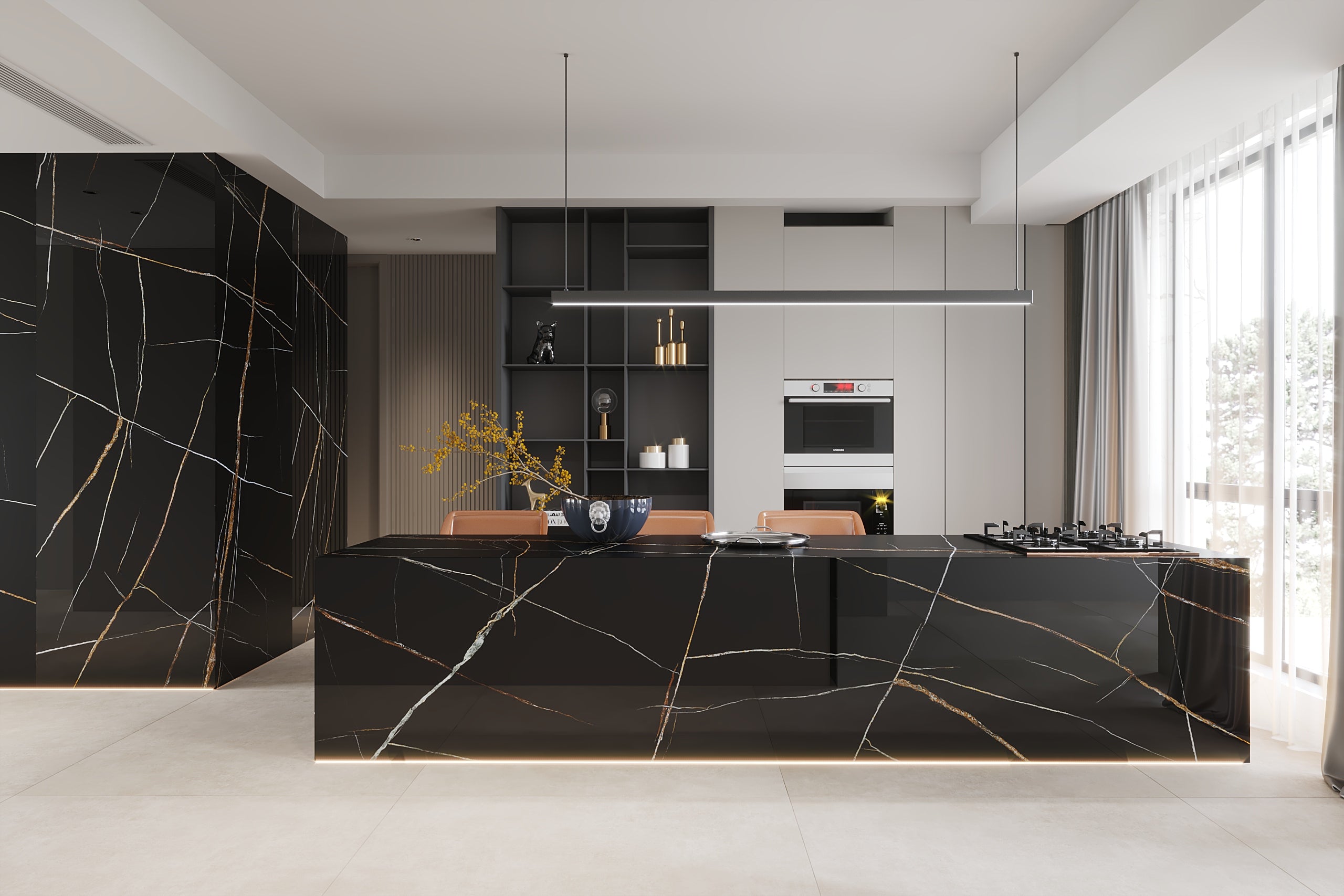 Bamboo Noir Porcelain Slab