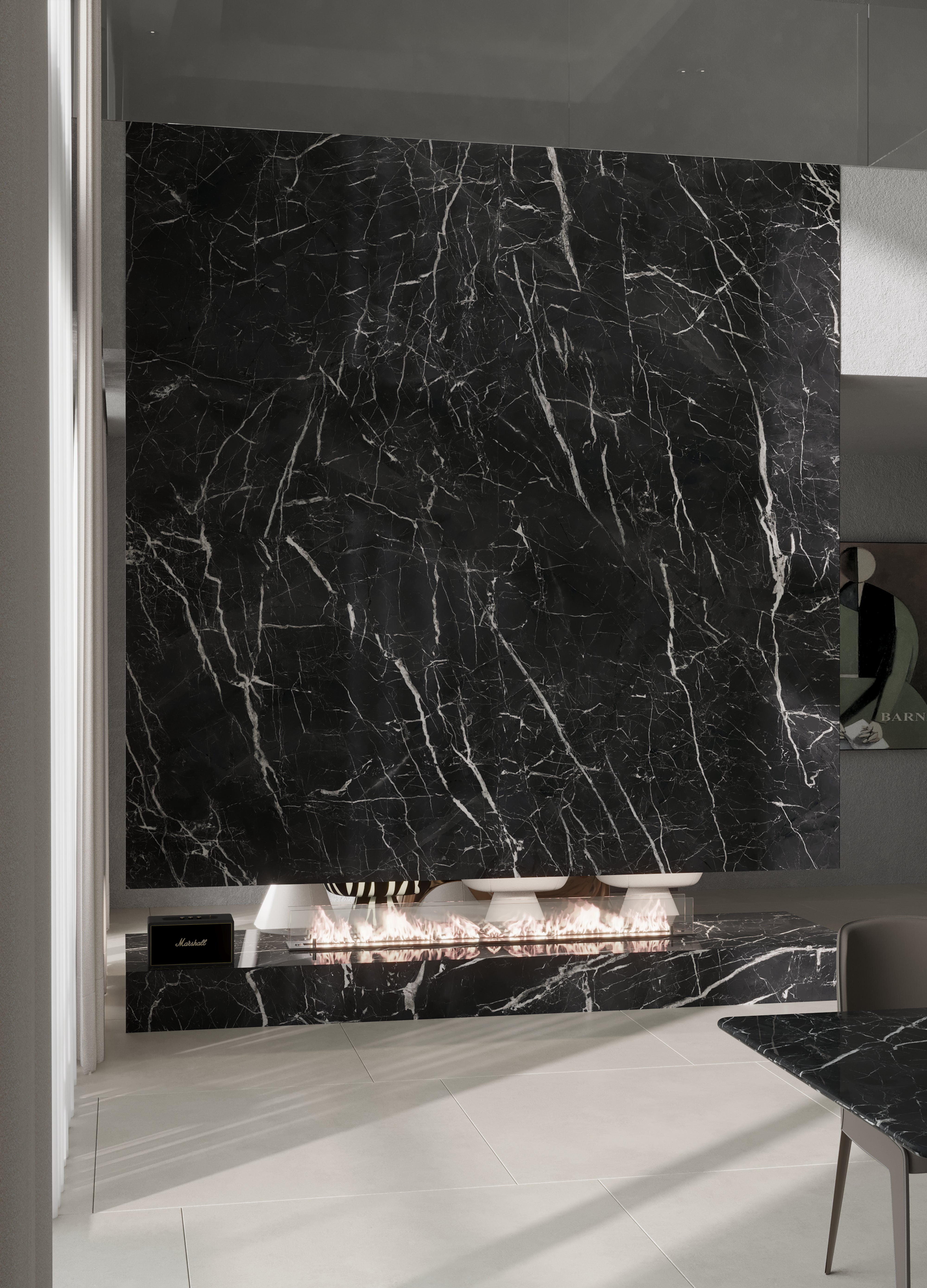 Nero Marquina Porcelain Slab