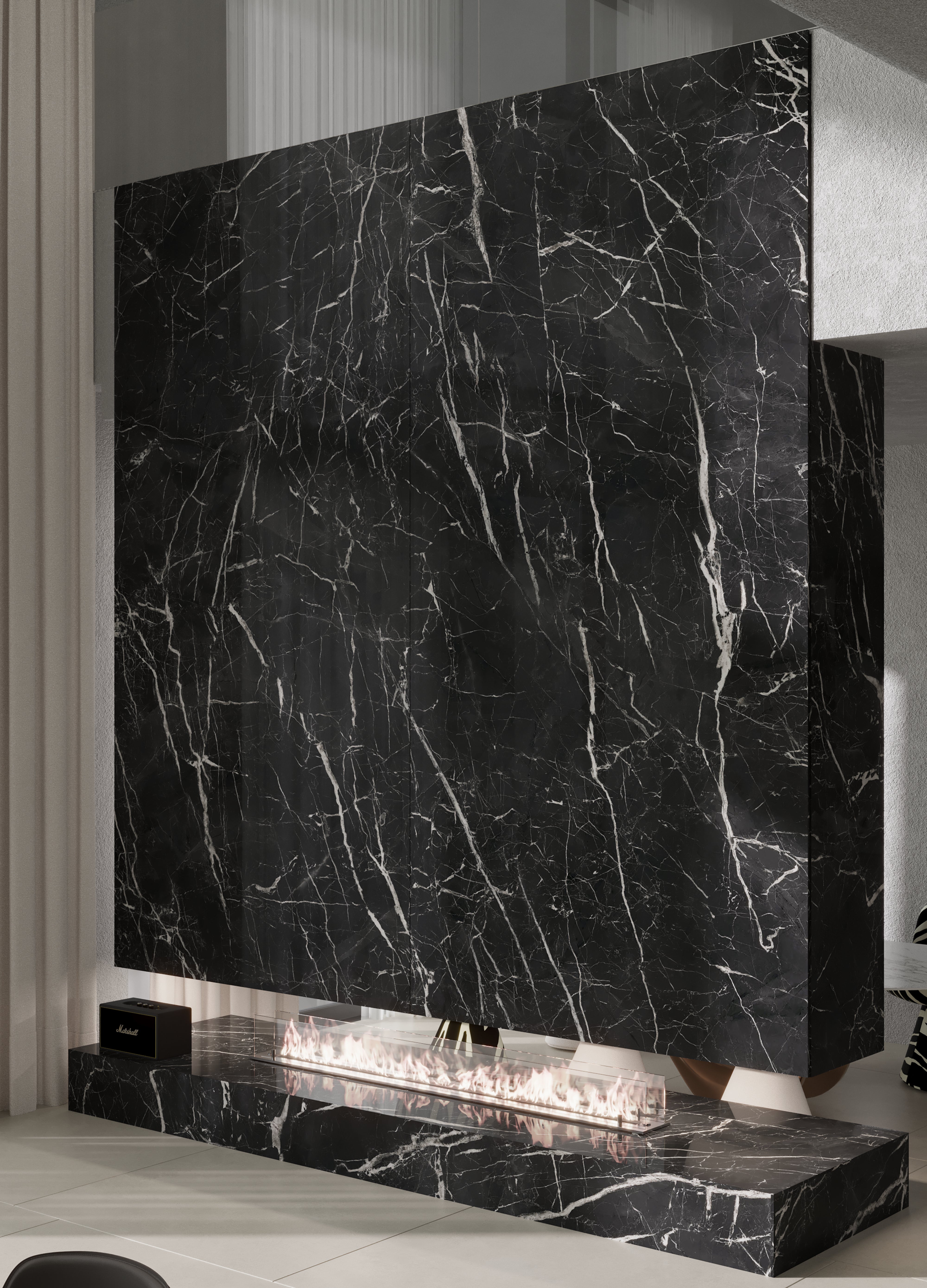 Nero Marquina Porcelain Slab