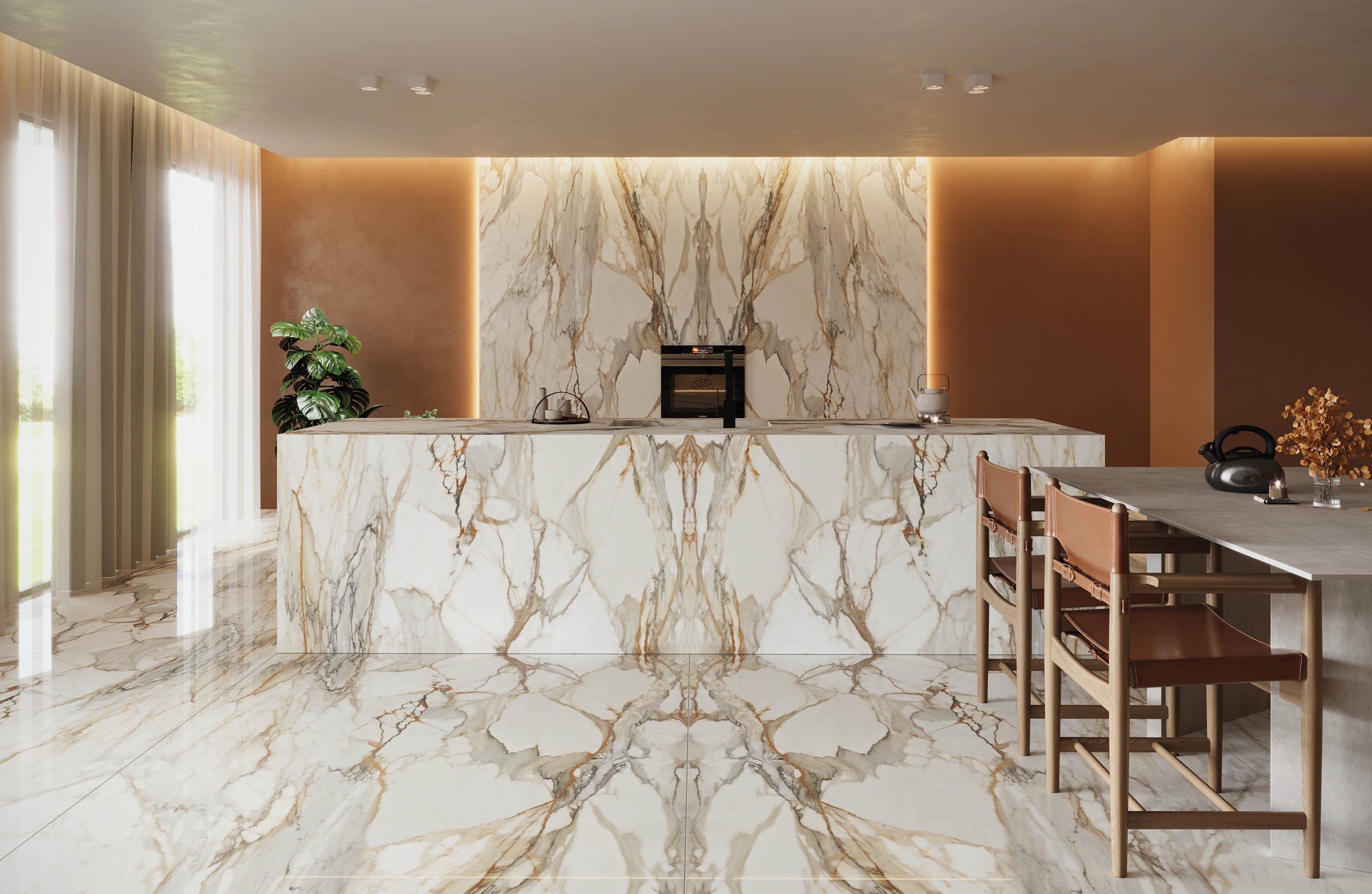 64"x 128" Antique Beige Porcelain Slab