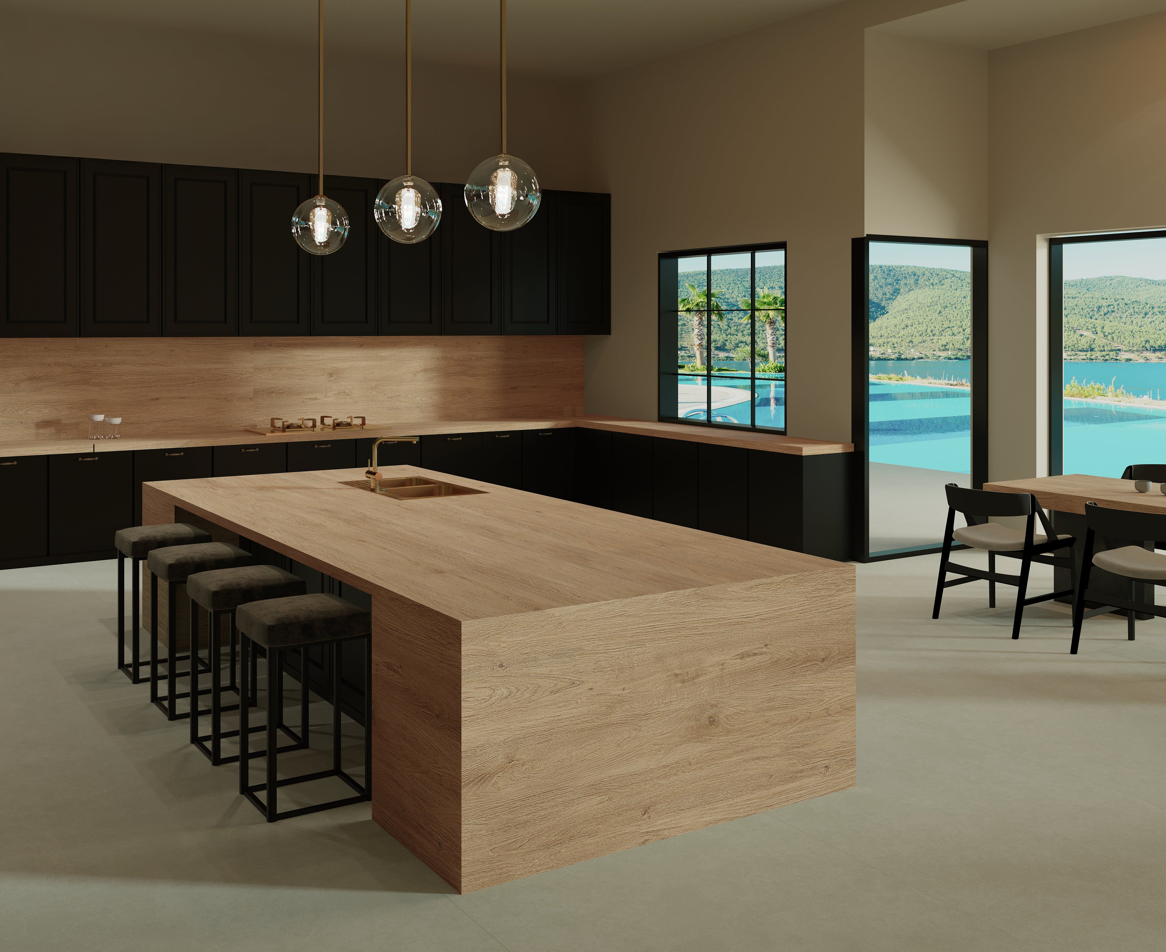 64"x 128" Crosswood Oak Porcelain Slab