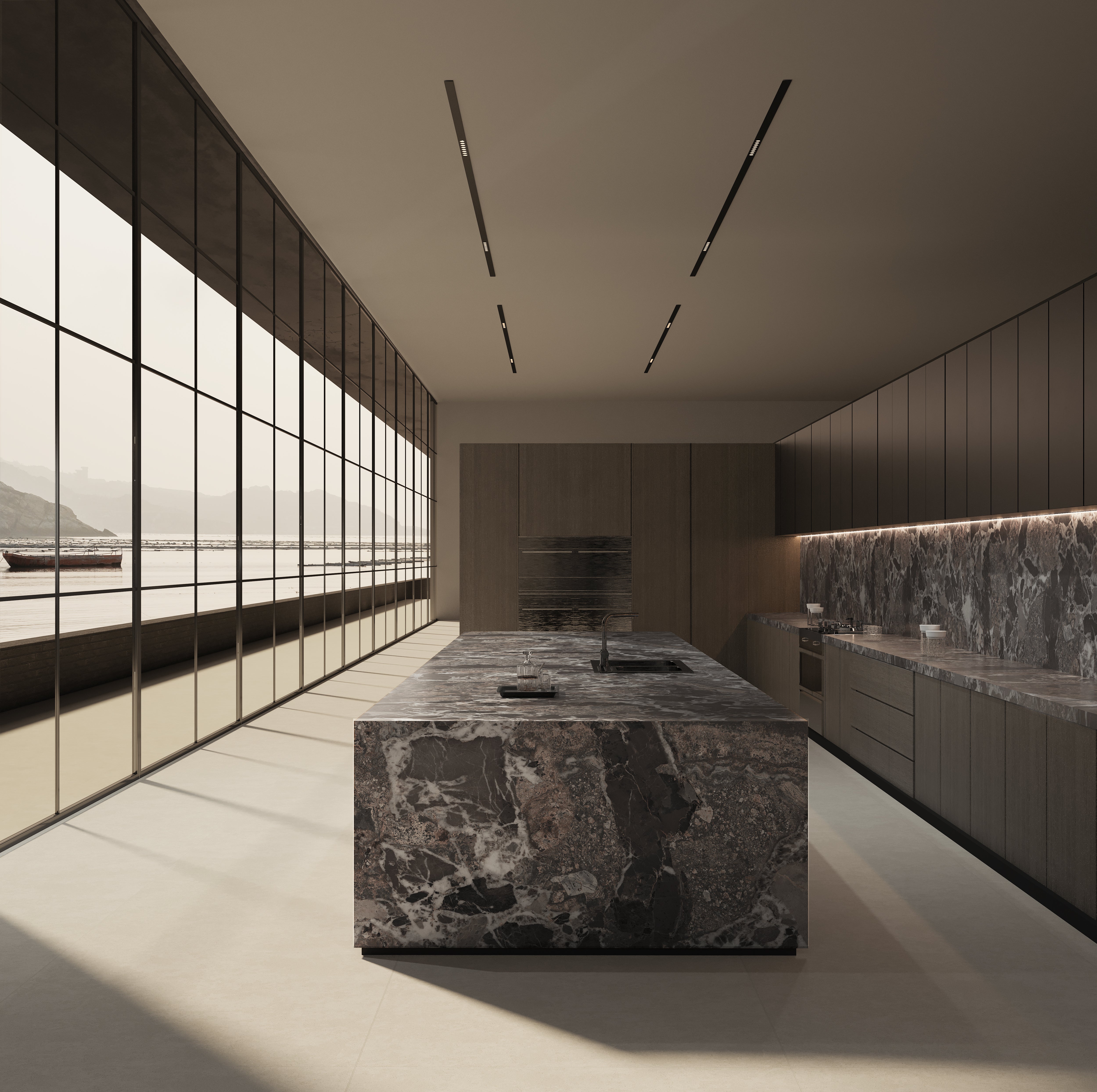 Grainstone Brown Porcelain Slab