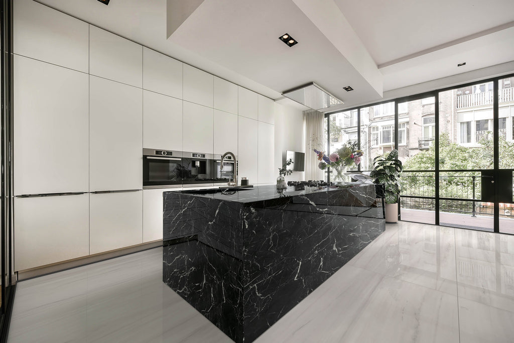 64"x 128" Nero Marquina Porcelain Slab