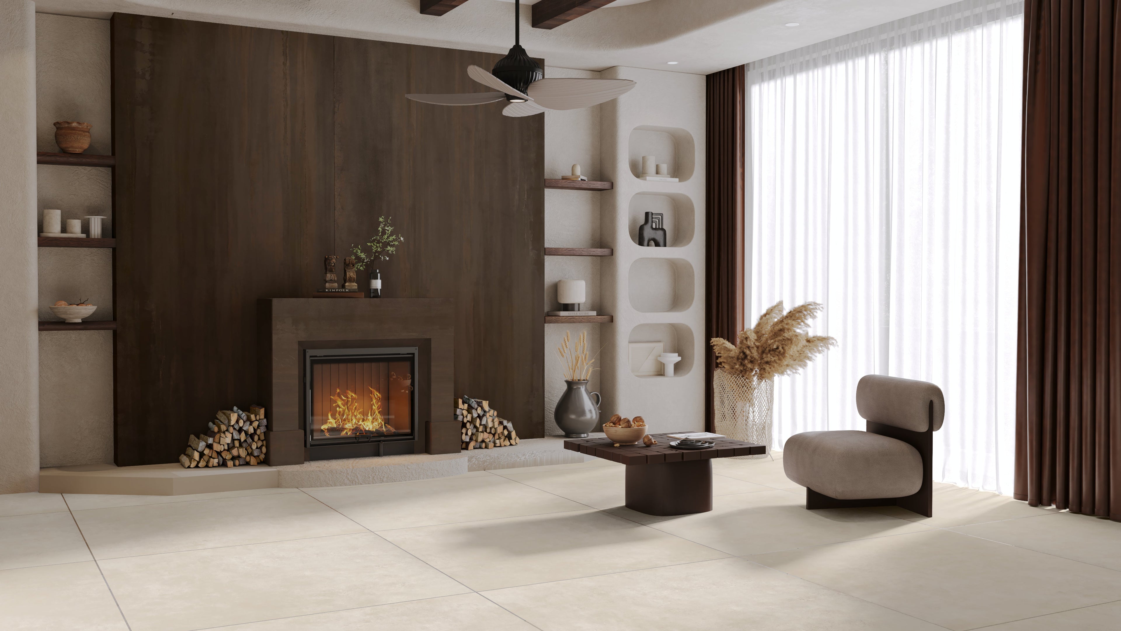 64"x 128" Oxido Brown Porcelain Slab