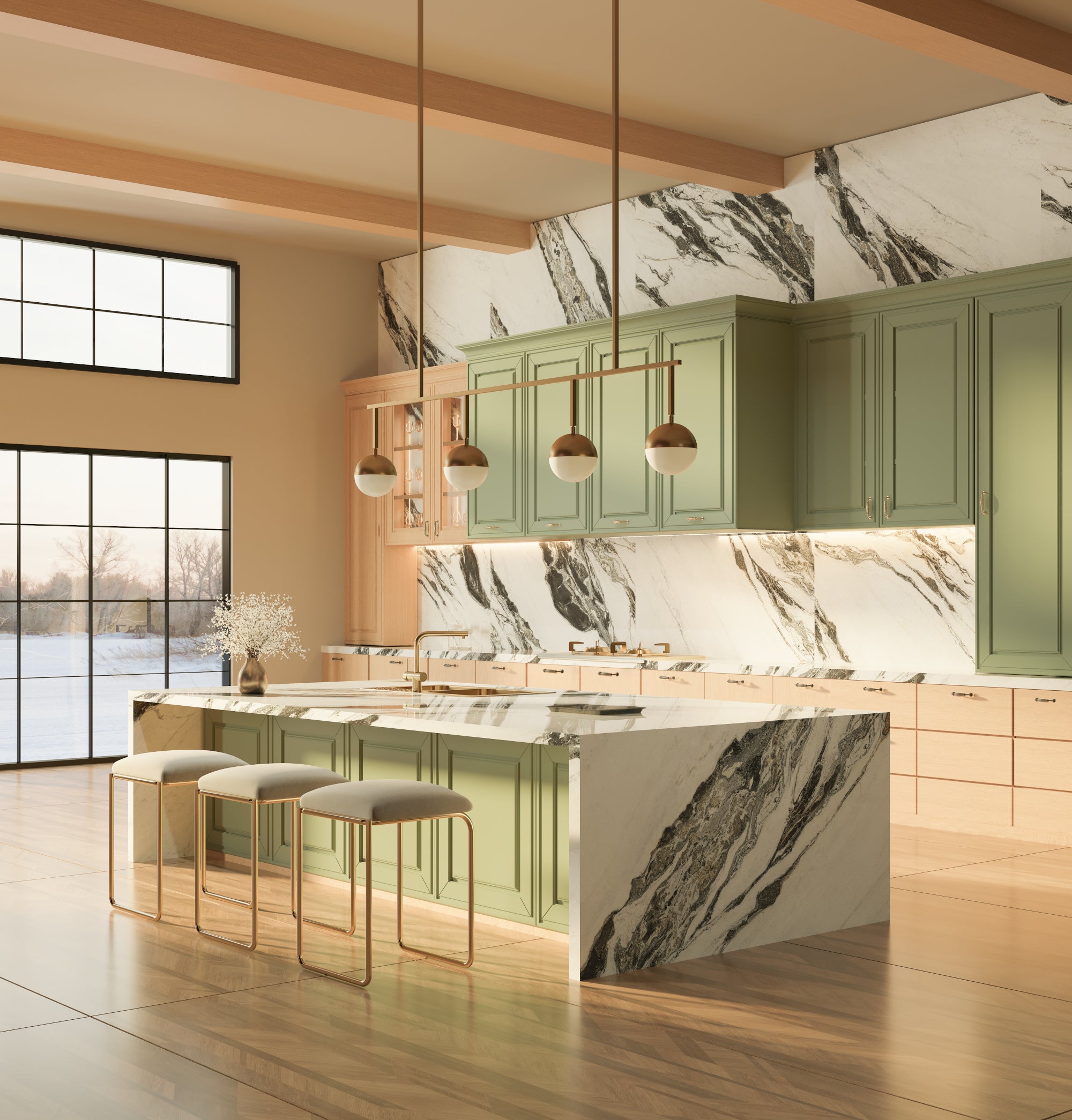 Panda Green Porcelain Slab
