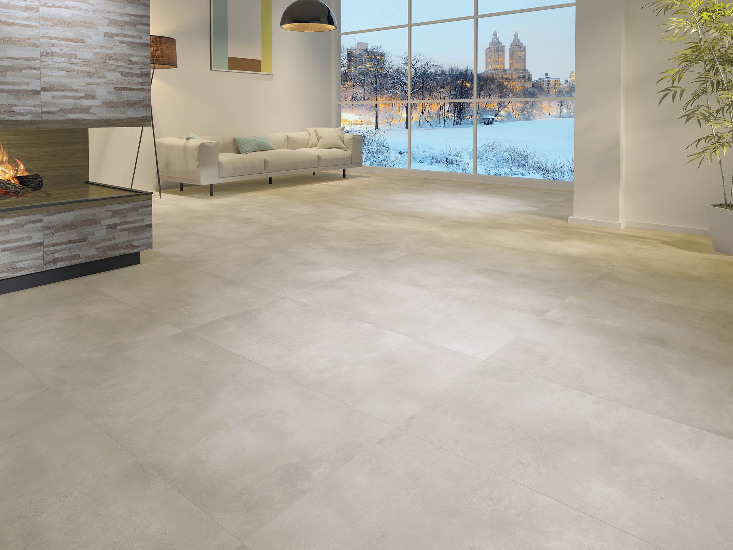 24"x48" Vista Bone Rectified Matte Porcelain Tile