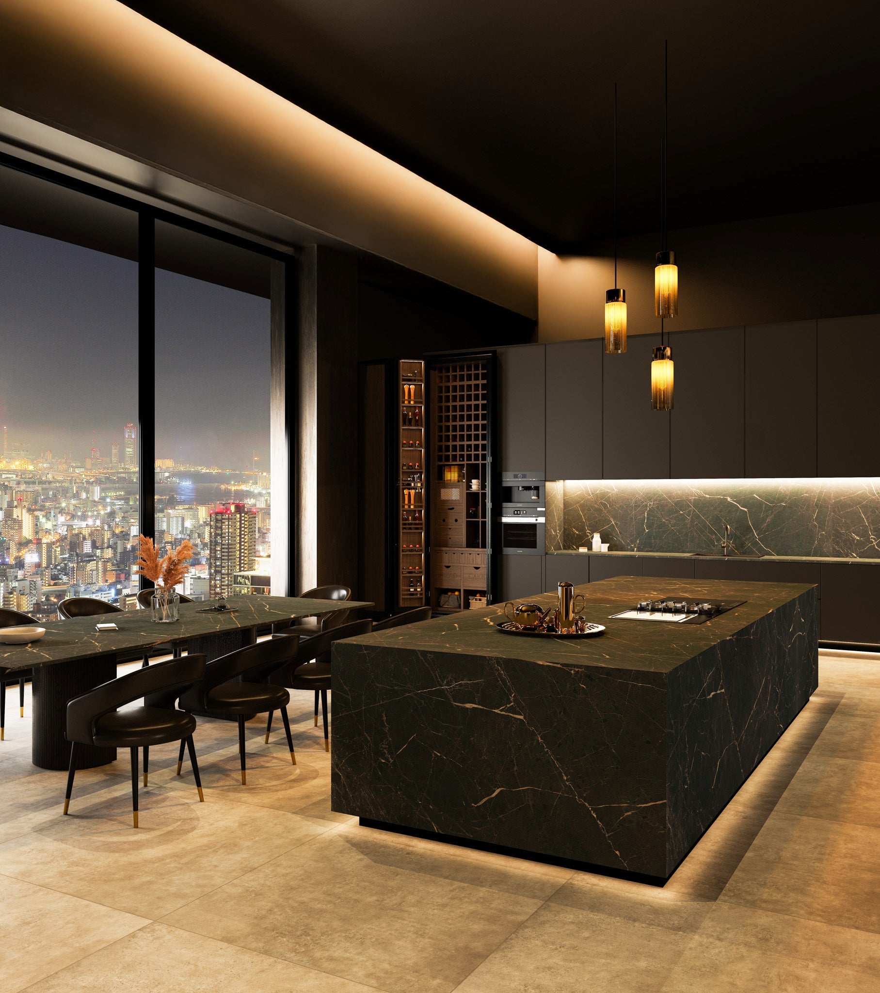64"x 128" Anatolian Black Porcelain Slab