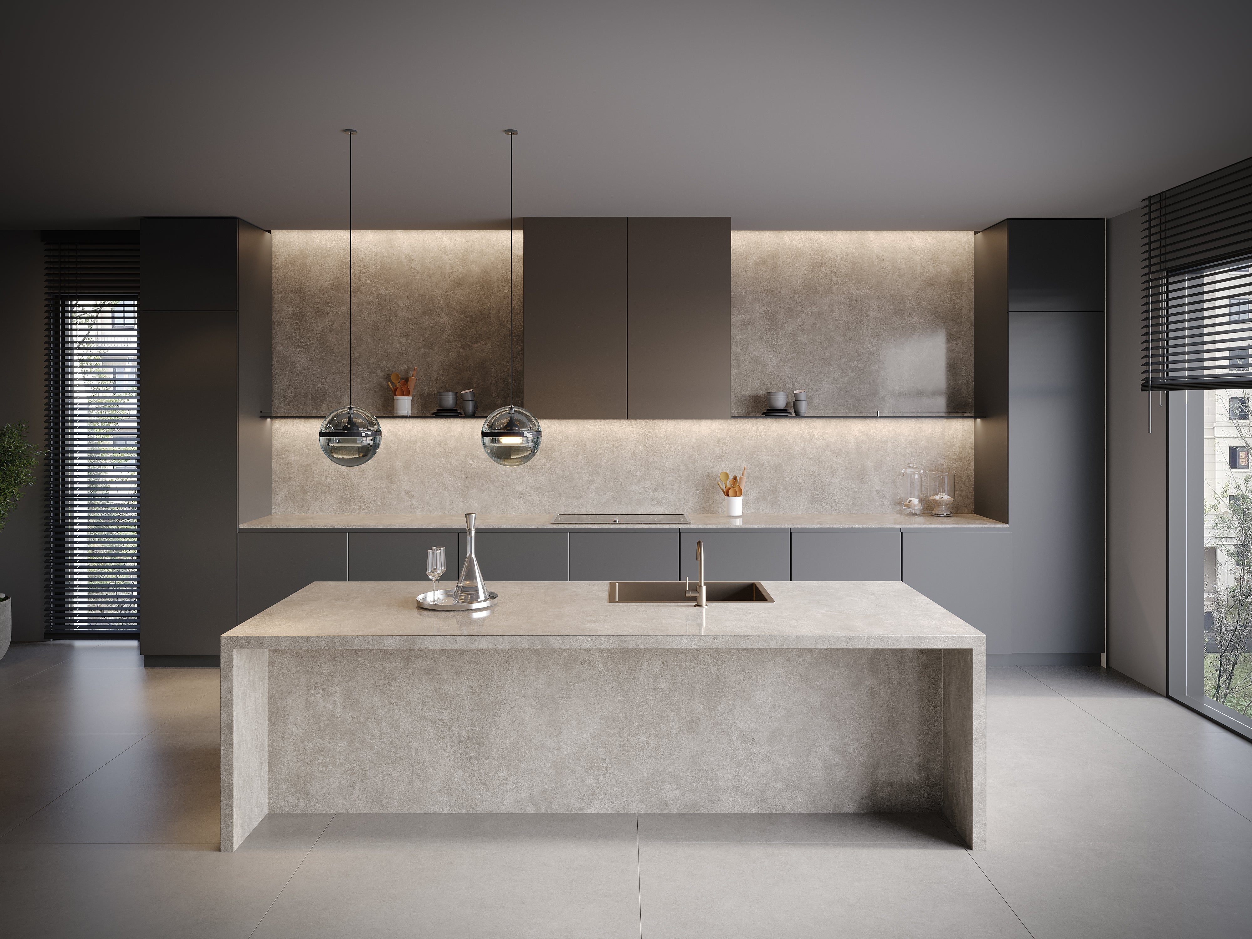 Vista Lead Grey Porcelain Slab