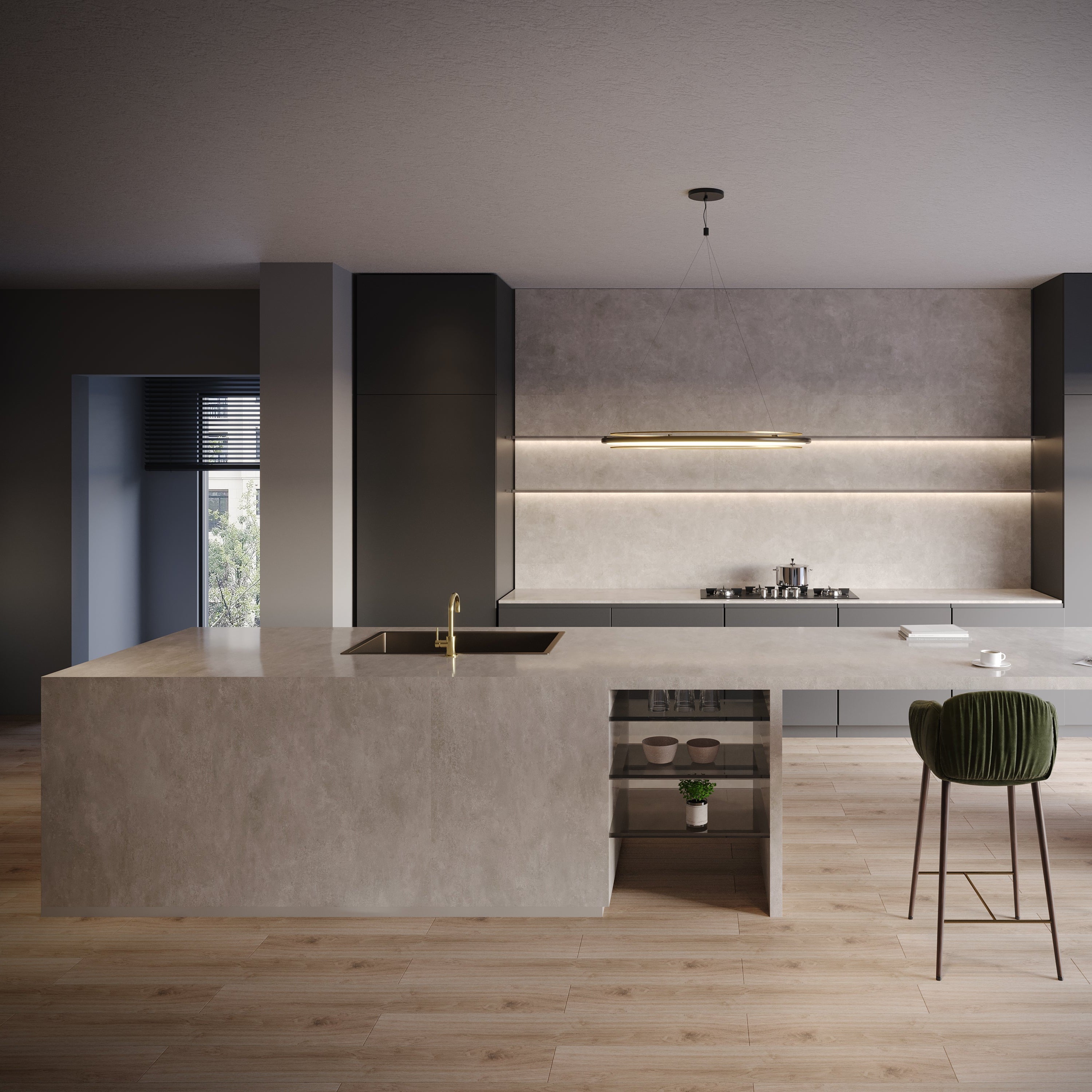 64"x 128" Vista Grey Porcelain Slab