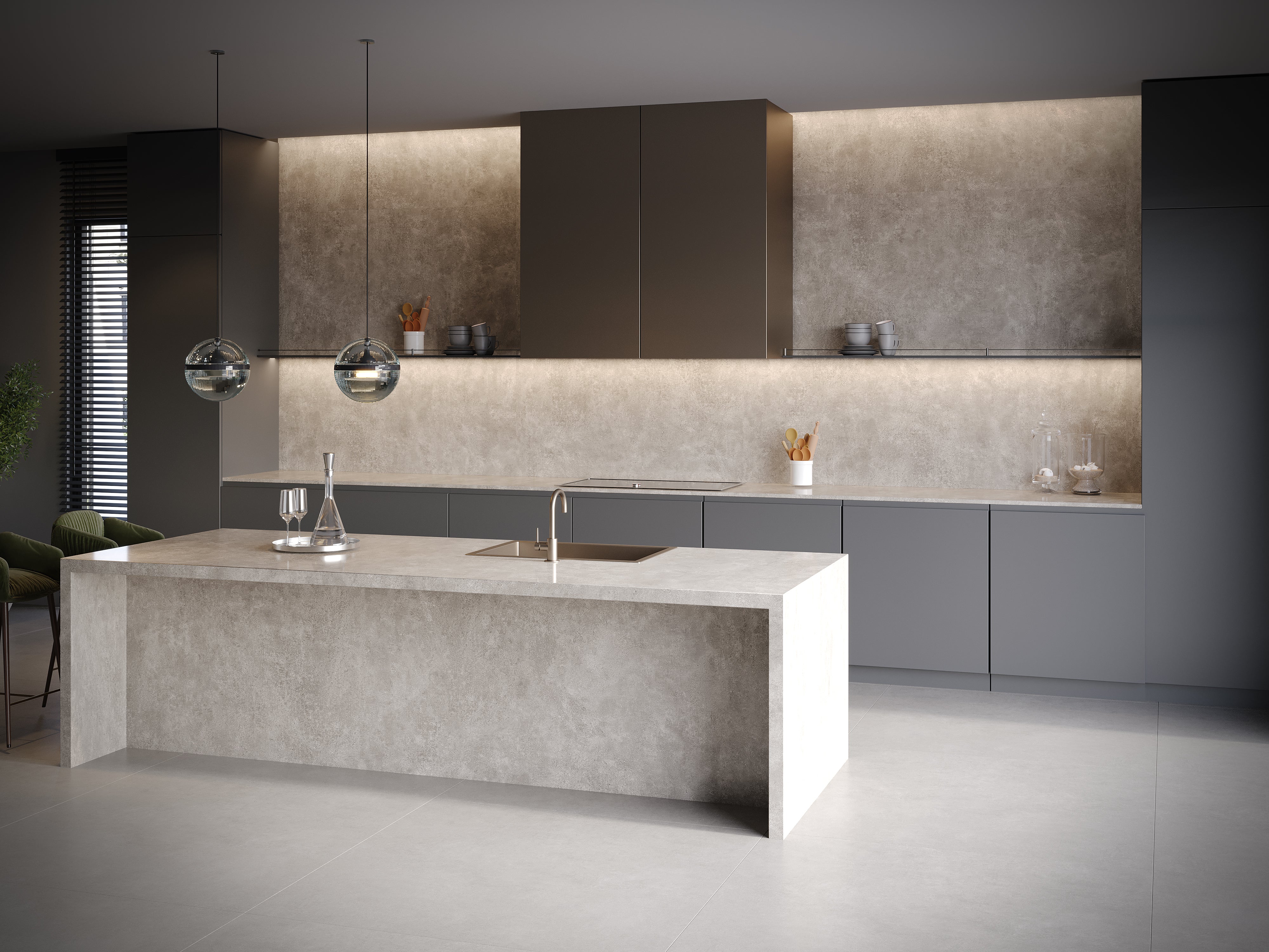 Vista Lead Grey Porcelain Slab