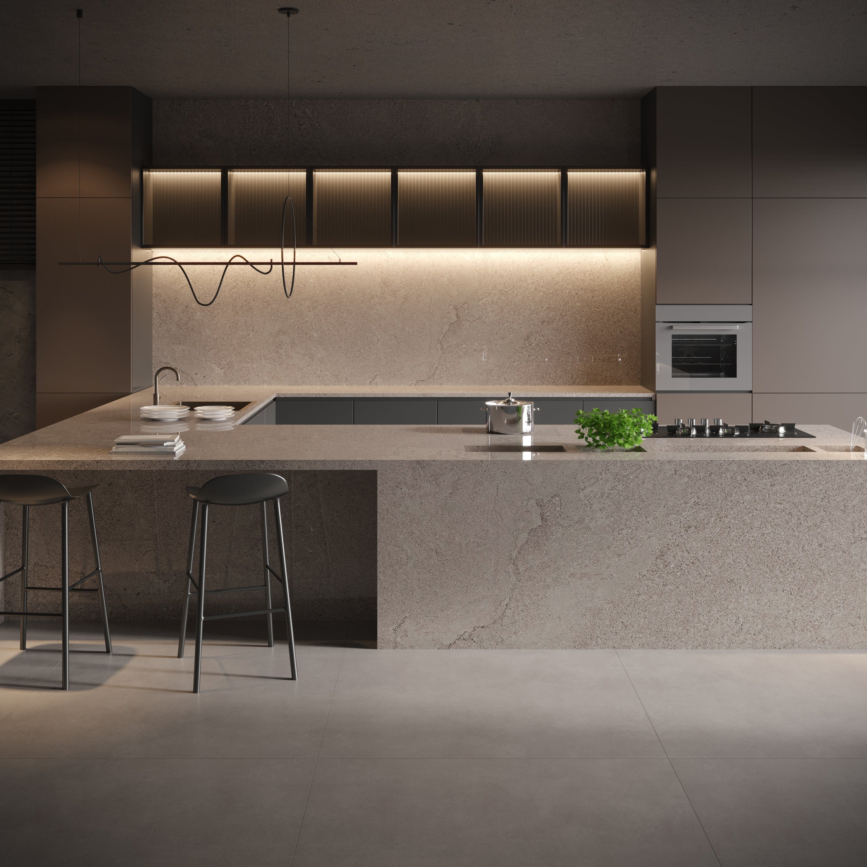 64"x 128" Portland Grey Porcelain Slab