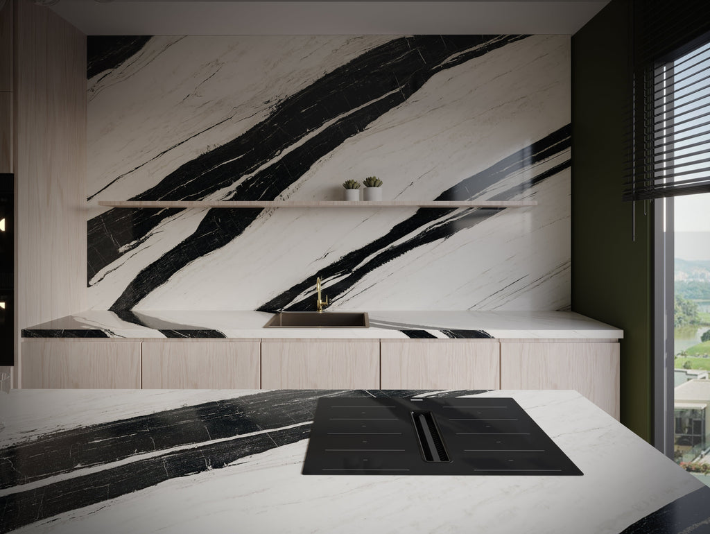 64"x 128" Panda White Porcelain Slab
