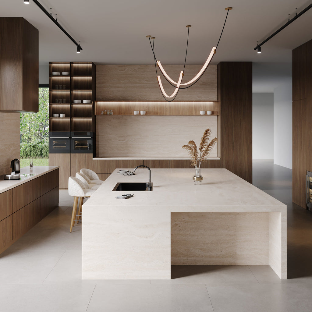 64"x 128" Ravel Beige Porcelain Slab