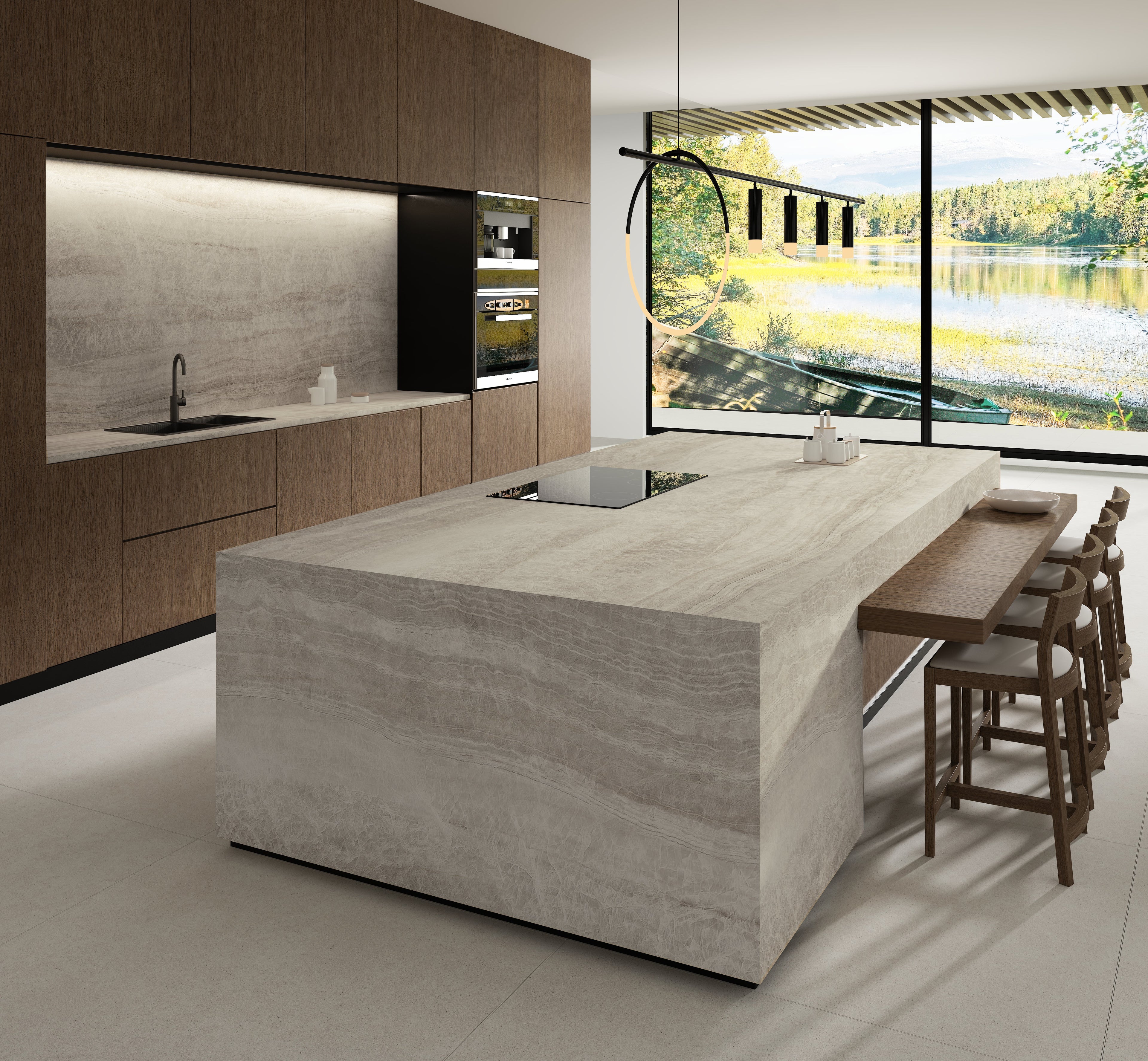 64"x 128" Honey Onyx Porcelain Slab