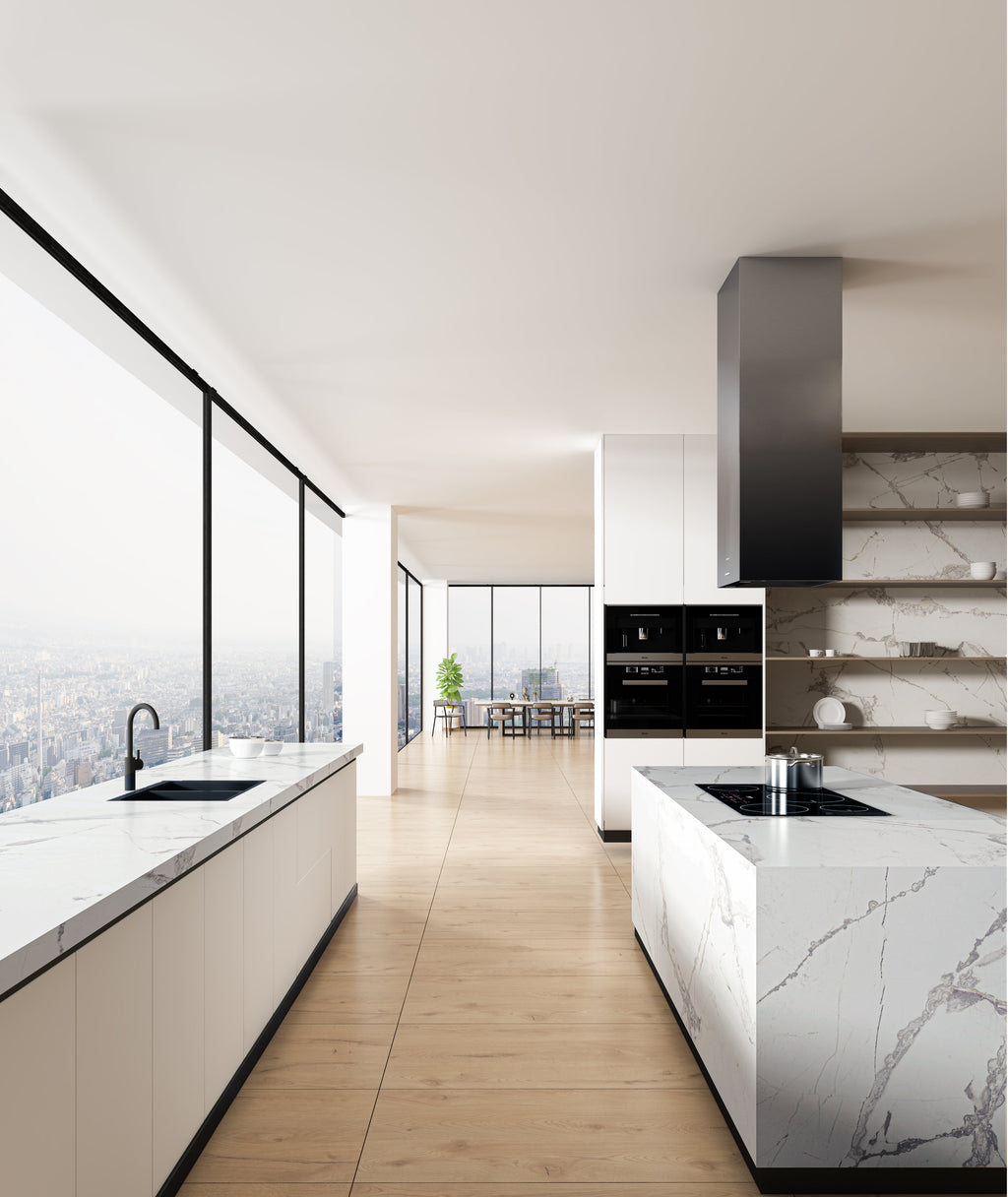 64"x 128" Invisible White Porcelain Slab