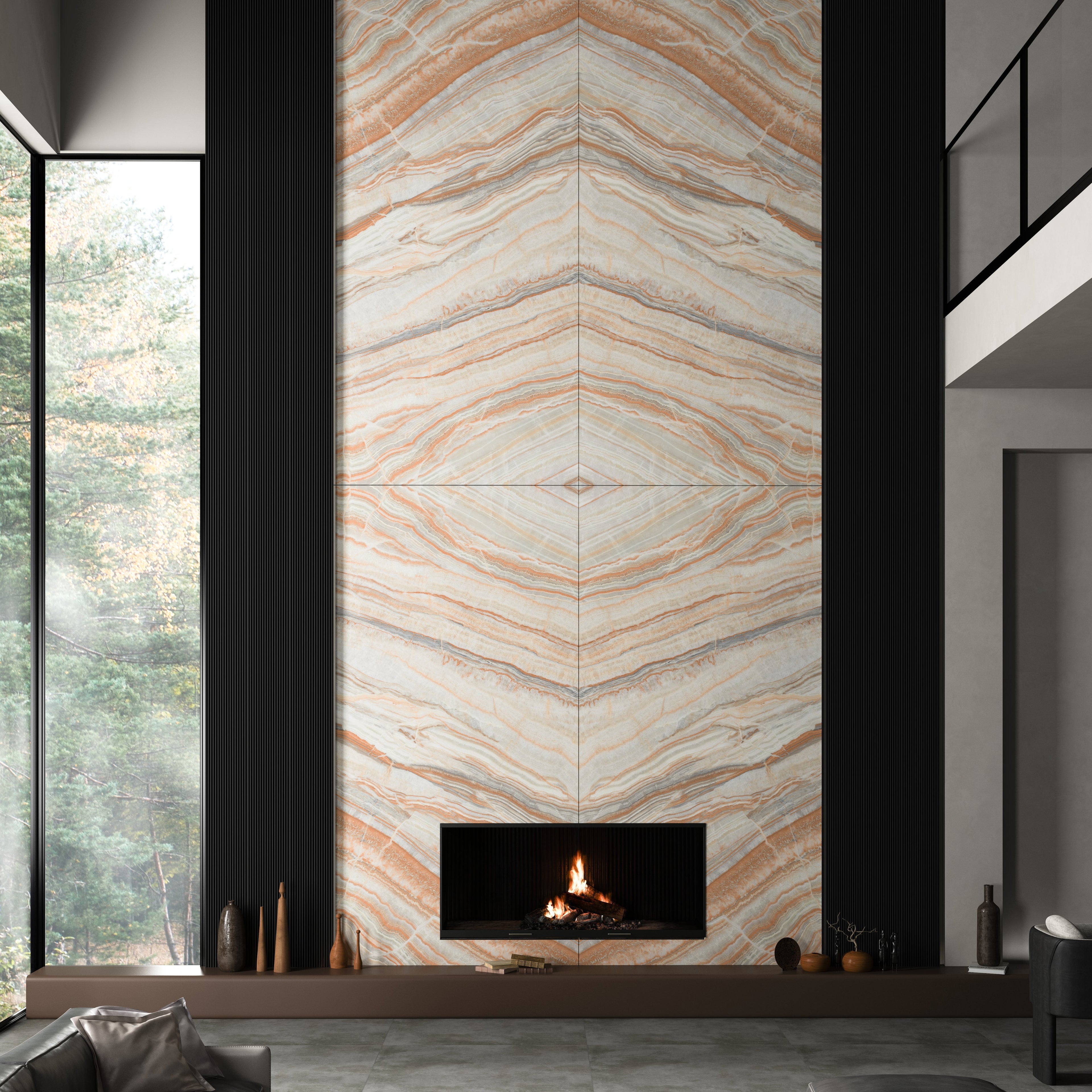64"x 128" Onice Rainbow Bookmatch Porcelain Slabs